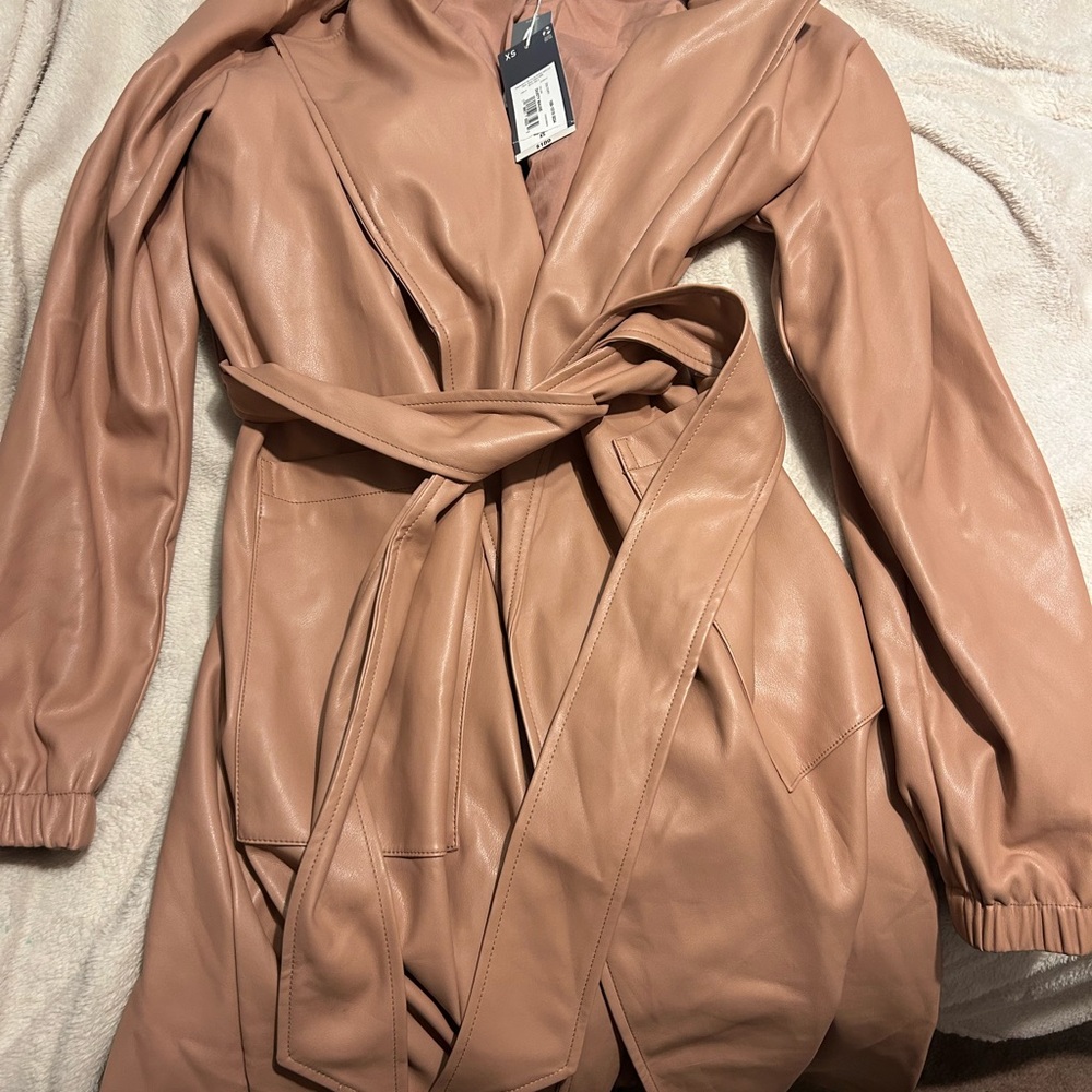 Jason Bolden Designer Dusty Mauve Trench Coat XS | Belted Longline Classic Chic